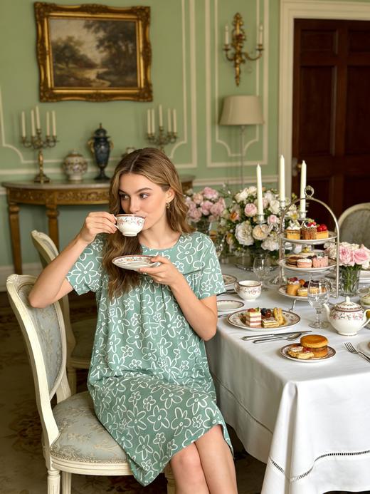 【32S棉莫单面布】SCHIESSER德国舒雅女士32S单面棉莫短袖连衣裙31/24800D 商品图1