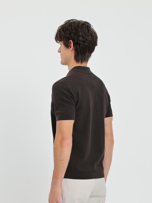 callisto卡其燕子领长绒棉弹力T恤 商品图9