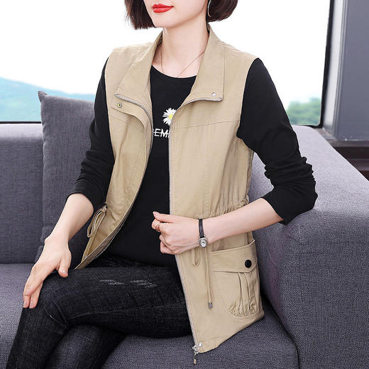 女士马甲春秋外穿2026新款妈妈纯棉大码马夹背心外套坎肩上衣薄款 商品图2