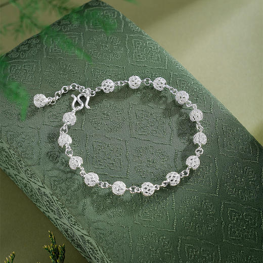 子佩集S990银【白水鉴心】手链【QFSL008】花丝2510 商品图6