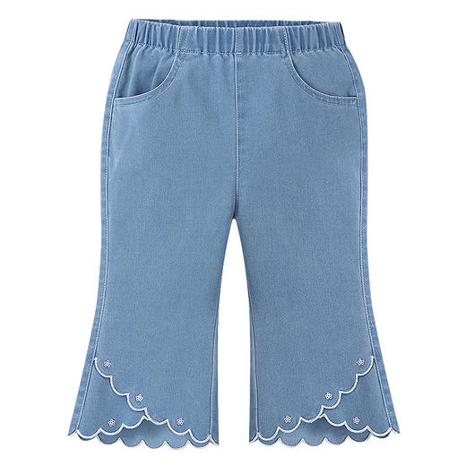 【实体店同款】女童全腰牛仔七分裤夏季新款安奈儿童装XG626198 商品图6