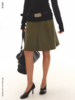 Evistub girls/E-6CZQ1918/复古褶裥中裙  尼龙肌理挺括开叉A型低腰半裙 商品缩略图2