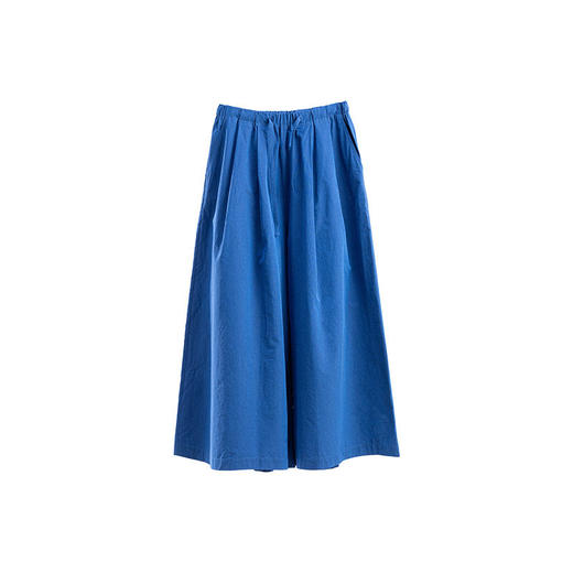 绽放113朵/蓝-艺术家*纯棉色织蓝宽松帅气阔腿裤全腰松紧百搭长裤 商品图4