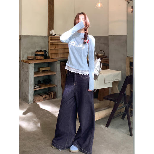 <曾小咸推荐>3.22现货秒杀 ！微信超特价！韩系蕾丝边针织衫t 日常119.99 立减60 秒杀59.99！！ 商品图3