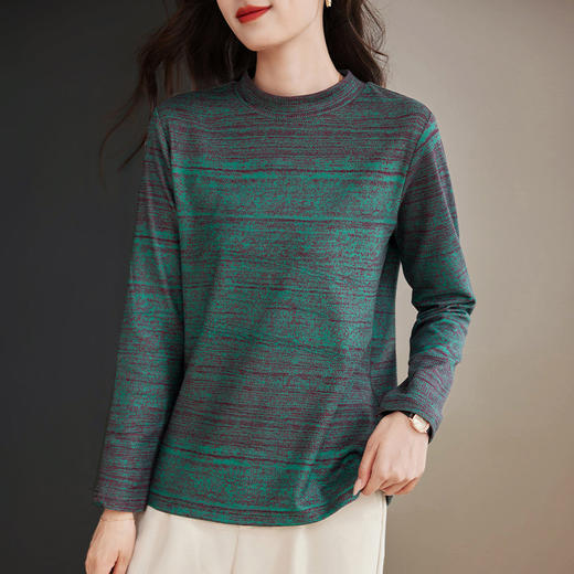 加绒加厚大码德绒打底衫女内搭2025新款长袖上衣妈妈半高领t恤冬 商品图2