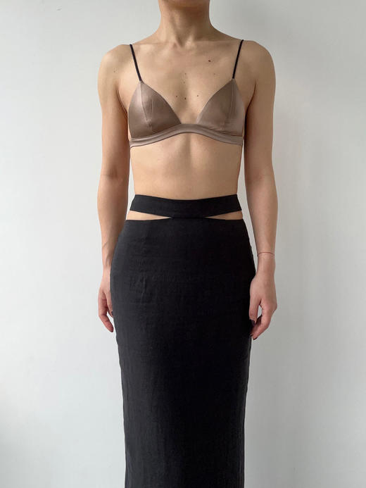 SIJIA｜SS2611 黑色棉麻镂空半裙 商品图5