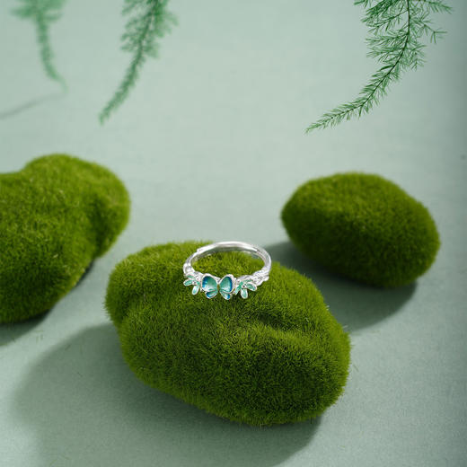 子佩集【花开蝶舞】S990银戒指【YXYLJZ016】蝴蝶花朵花丝珐琅彩2510 商品图4