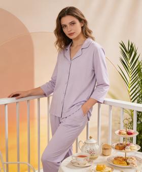 【兰精零碳莫代尔】SCHIESSER德国舒雅短袖九分裤家居套装69.5%兰精零碳纤维30.5%棉 50S零碳天丝30/22432H