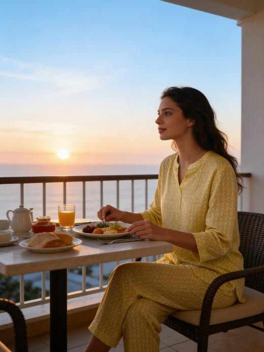 【斜纹梭织100%棉】SCHIESSER德国舒雅女士七分袖九分裤套装100%斜纹梭织面料薄而不透31/24766H 商品图2