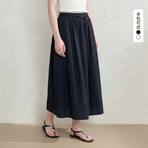 西遇简约赫本2026春季新款时尚百搭显瘦高腰女潮设计感休闲半裙H0060222 商品图0