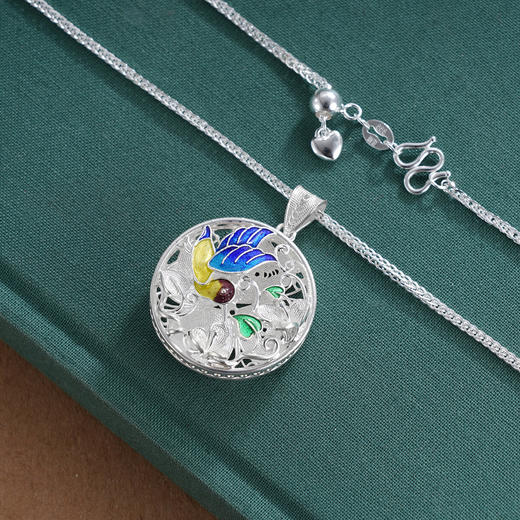 【释槐鸟】-子佩集纯银奔鸟套链项链【QFDZ004】花丝珐琅彩2509 商品图1