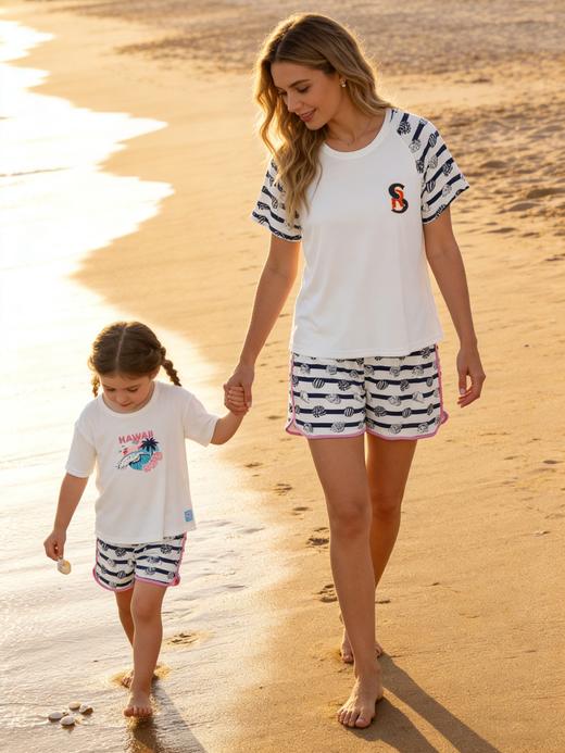 【亲子莫代尔】亲子款 SCHIESSER德国舒雅女士夏日海洋系列莫代尔短袖短裤套装31/24333H 商品图1