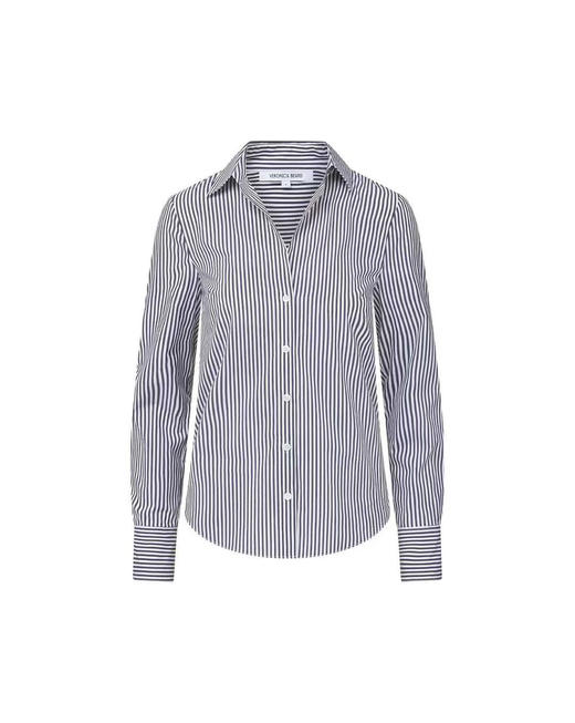 Veronica Beard纯原V领长袖条纹衬衫 商品图4