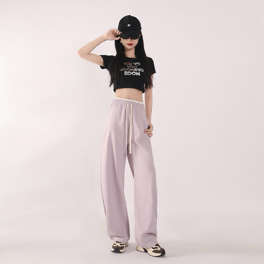 爆仓72小时内发货【透梦-春夏撞色肌理裤】甄选舒适防晒面料，高腰阔腿版型设计，遮肉显瘦不挑身材，轻松拉长腿部线条，小个子高个子轻松驾驶，尽显时髦活力 商品图4