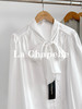 专柜实拍【丝光缎面】拉夏贝尔/La Chapelle气质系带V领绑带排扣长袖衬衫垂顺有型/优雅显瘦/时尚通勤 商品缩略图8