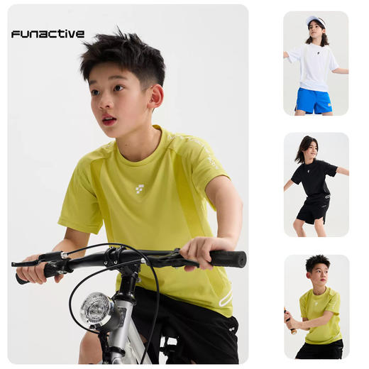 funactive男童短袖T恤儿童透气轻薄运动训练速干上衣F1BT10362 商品图0