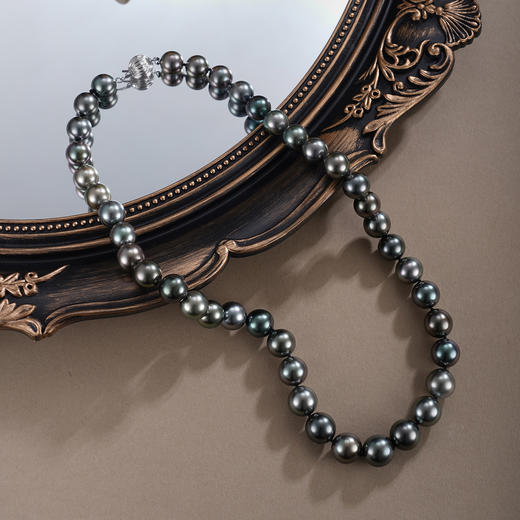 子佩集【玄夜珠光】G18K金黑珍珠AOYA奥雅项链【ZXLHZ】10mm珠2512 商品图5