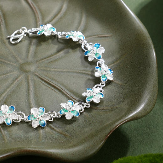 子佩集【相遇花开】S990银手链【MXSL010】花丝珐琅彩2510 商品图5