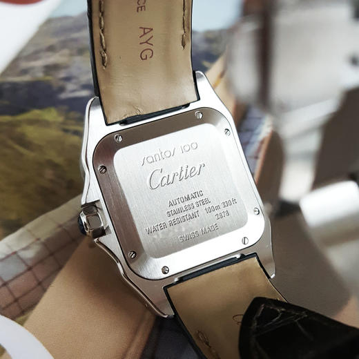 【95新】CARTIER 卡地亚W20106X8自动机械机芯35.6*44.2MM（中性款）山度士系列精钢160326AK15 商品图5
