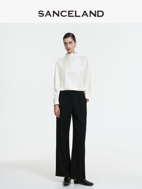 【春假专区】三石一澜SANCELAND 素绉缎立领衬衣SK11101028