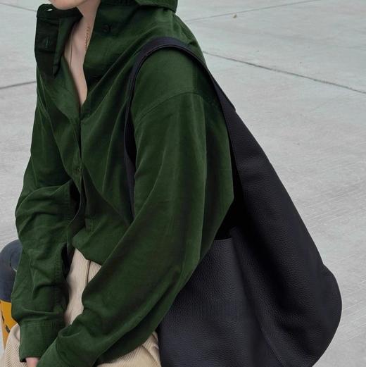 LONGNVFAIR“苔藓绿”灯芯绒全棉衬衫 低调显白 宽松H版型 包容多种身材 商品图5