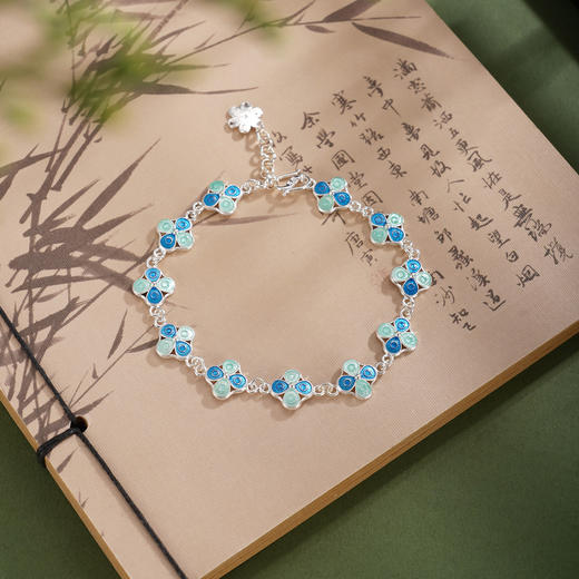 子佩集【四叶安好】S990银手链【MXSL011】四叶草花丝珐琅彩2510 商品图12