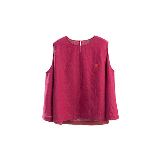绽放095朵/绽放背心*14支纯亚麻宽松显瘦斗篷休闲百搭无袖背心女 商品图4