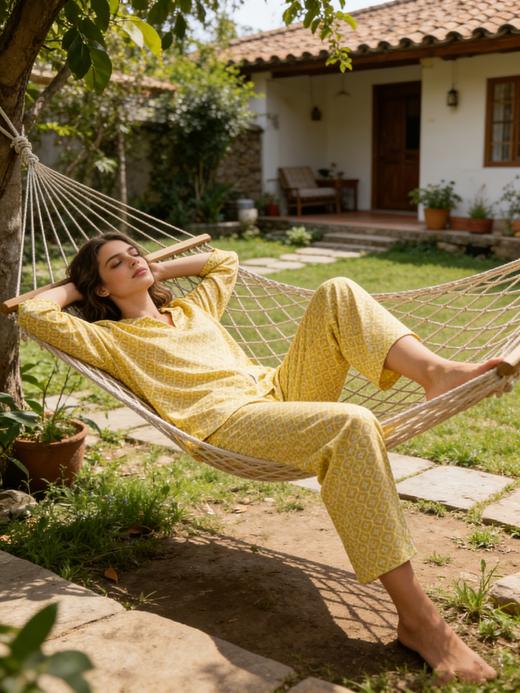 【斜纹梭织100%棉】SCHIESSER德国舒雅女士七分袖九分裤套装100%斜纹梭织面料薄而不透31/24766H 商品图1