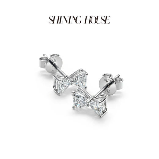 Forever·永恒之环系列 ShiningHouse培育] 18k金钻石耳饰 专利特切星运钻人工真钻人造钻石K金耳饰时尚钻石耳饰耳钉【此商品不支持7天无理由退货退款】30分和60分预计3日发货 商品图1