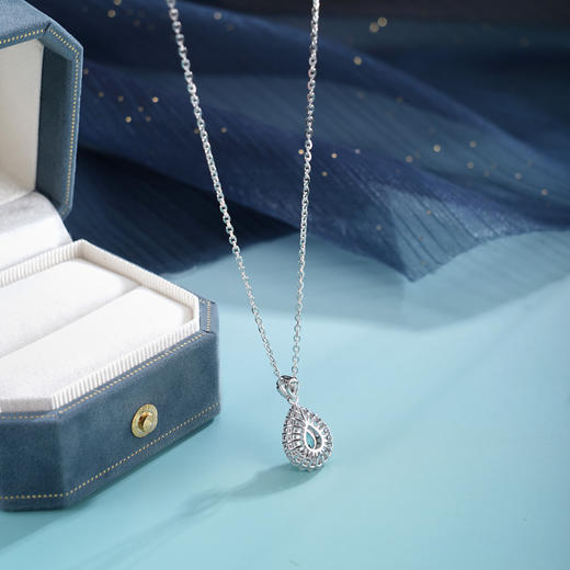 子佩集【清欢漾喜】S925银套链【PM2254-XF】培育宝石帕拉伊巴蓝碧玺水滴2510 商品图3