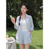 鹿向南「清氧蓝系」长袖薄款蓝色衬衫女夏季新款休闲短裤时尚套装 商品缩略图4