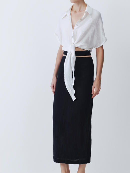 SIJIA｜SS2611 黑色棉麻镂空半裙 商品图10