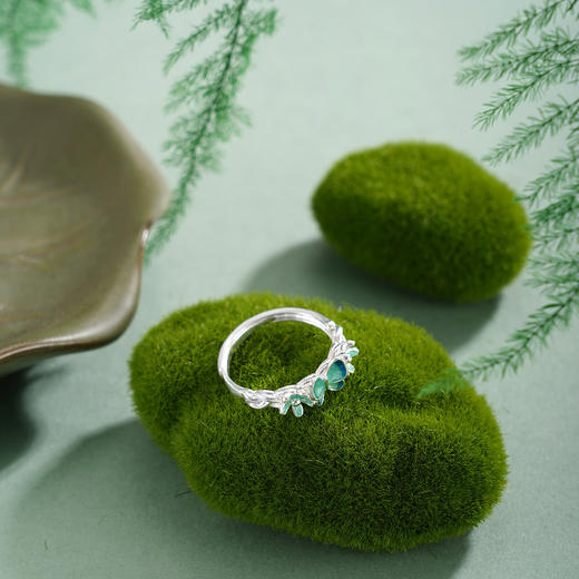 子佩集【花开蝶舞】S990银戒指【YXYLJZ016】蝴蝶花朵花丝珐琅彩2510 商品图5