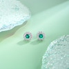 子佩集【花开一夏】S925银耳钉【EM3071-XF】培育宝石祖母绿圆太阳花2510 商品缩略图0