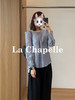 专柜实拍【醋纤丝光感】拉夏贝尔/La Chapelle精致串珠圆领后系带缎光肌理感长袖衬衫气质复古上衣 商品缩略图7