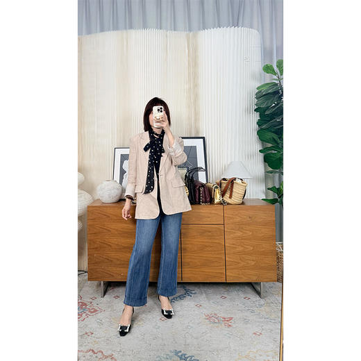 且听风吟 法式波尔卡经典浪漫波点 飘带真丝波点无袖小衫 真丝顺纡 配送全棉吊带背心 商品图3