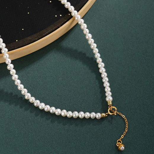 子佩集【神助之力】银S925珍珠AOYA奥雅项链【QNX0012】3mm珠金刚杵镀金2512 商品图3
