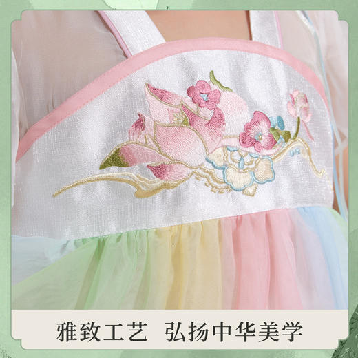 笛莎/Deesha 观山见2026年夏季新款童装女童小荷仙刺绣连衣裙  商品图3