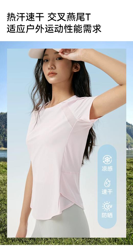 4楼MOLYVIVI速干交叉燕尾T 款货号：MLLJ96046吊牌价188 折后102 商品图0