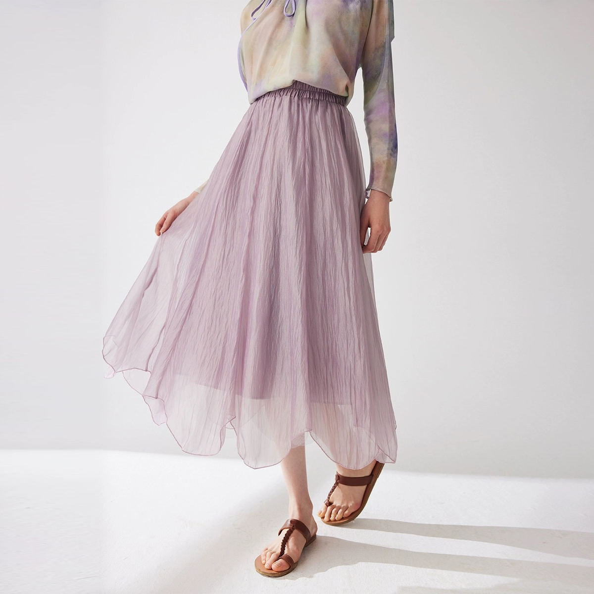 下单3-7天发货！ORIGNAL&CO 花瓣不规则半裙 裙身垂坠有韵律感 低调吸睛翩若惊鸿 三层面料叠加不透 亲肤柔软