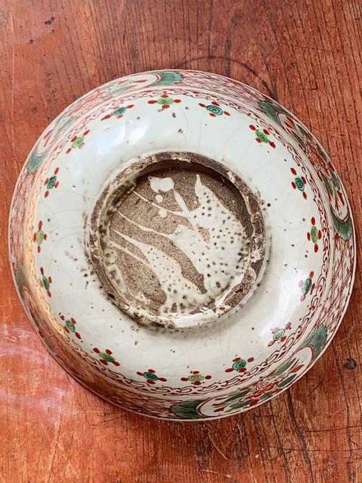 漳州窑红绿彩绘花鸟碗，顺丰包邮 商品图5