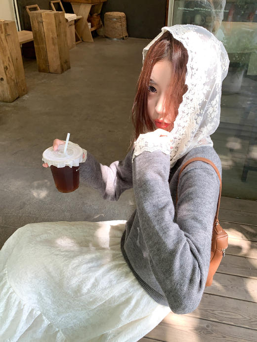 <曾小咸推荐>3.22现货秒杀 ！微信超特价！韩系蕾丝连帽针织衫 日常169.99 立减100 秒杀69.99！！ 商品图7