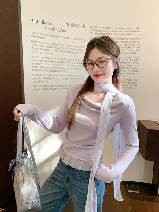 <曾小咸推荐>3.21现货秒杀 ！微信超特价！韩系荡领斜领长袖t恤 日常159.99 立减90 秒杀69.99！！ 商品图13