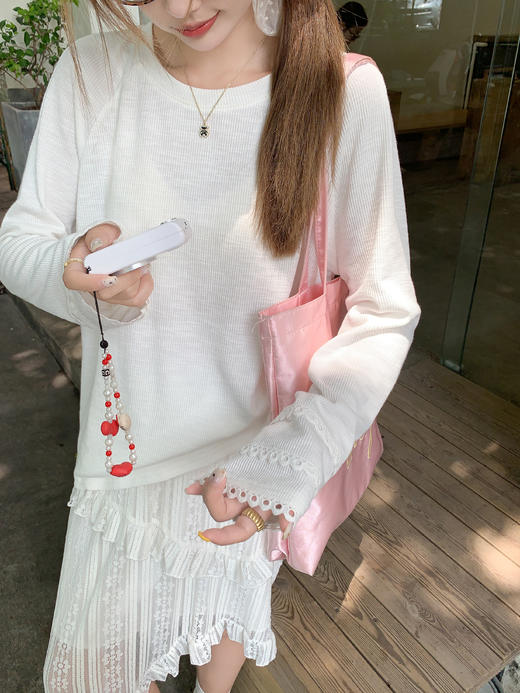 <曾小咸推荐>3.21现货秒杀 ！微信超特价！韩系花边长袖防晒T恤 日常149.99 立减80 秒杀69.99！！ 商品图5