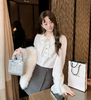 张心子【春日层次】优雅气质缎面系带蕾丝拼接衬衫上衣 U2603016 商品缩略图4