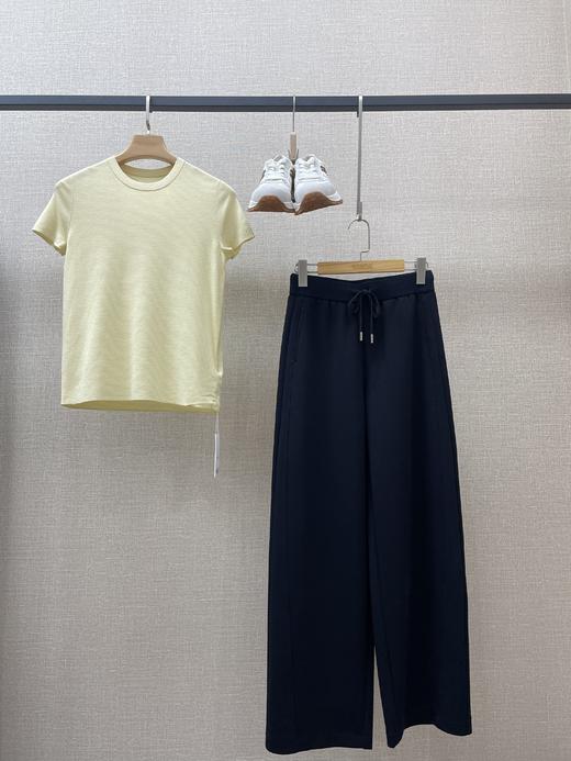 藏青色直筒弯刀裤 商品图0