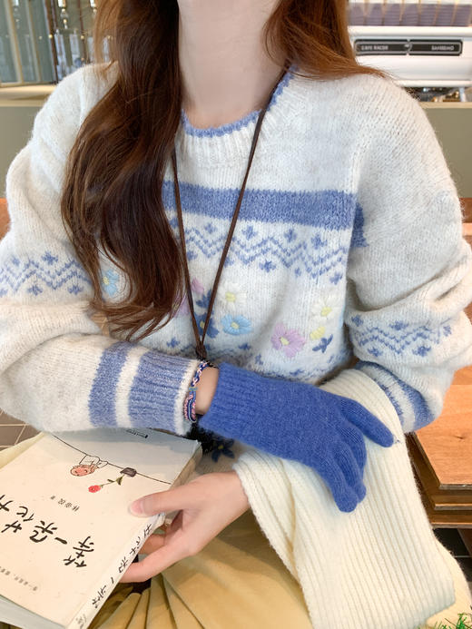 <曾小咸推荐>3.22现货秒杀 ！微信超特价！韩系撞色提花毛衣 日常219.99 立减120 秒杀99.99！！ 商品图5