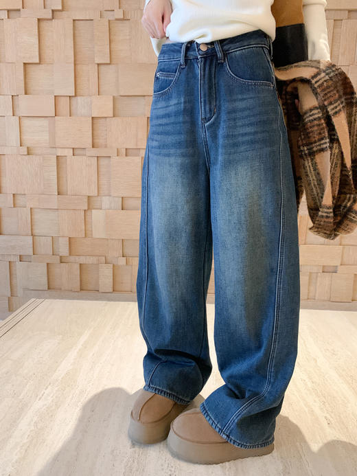 <曾小咸推荐>3.21现货秒杀 ！微信超特价！深蓝阔腿加绒直筒牛仔裤 日常229.99 立减130 秒杀99.99！！ 商品图10