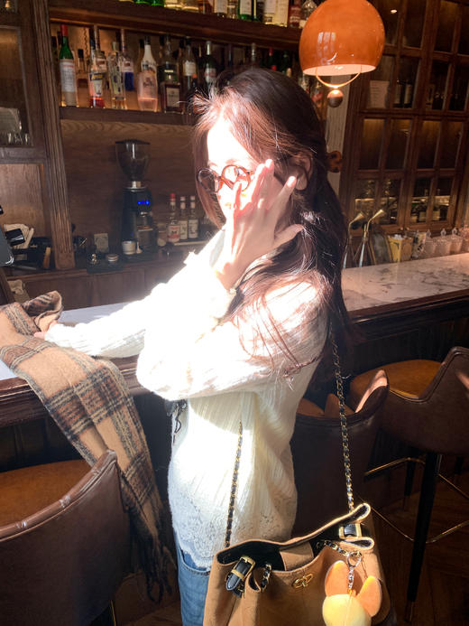 <曾小咸推荐>3.22现货秒杀 ！微信超特价！蕾丝拼接针织长袖T恤 日常129.99 立减70 秒杀59.99！！ 商品图7