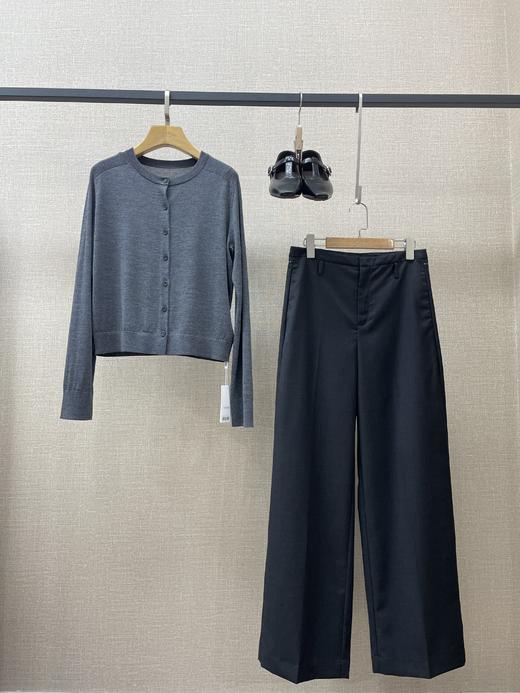 精纺羊毛直筒裤 商品图0